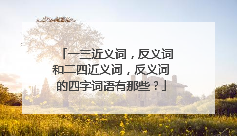 一三近义词,反义词和二四近义词,反义词的四字词语有那些?