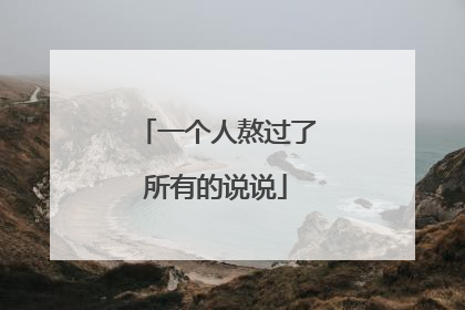 一个人熬过了所有的说说