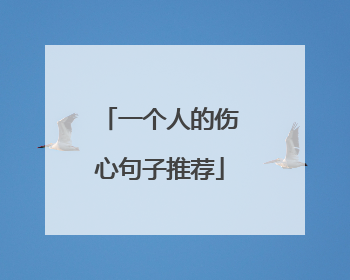 一个人的伤心句子推荐