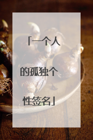 一个人的孤独个性签名