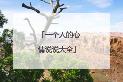一个人的心情说说大全