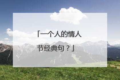 一个人的情人节经典句?