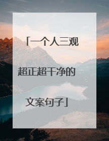 一个人三观超正超干净的文案句子