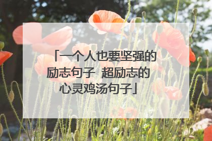 一个人也要坚强的励志句子 超励志的心灵鸡汤句子