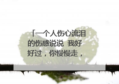 一个人伤心流泪的伤感说说 我好好过,你慢慢走,都别回头