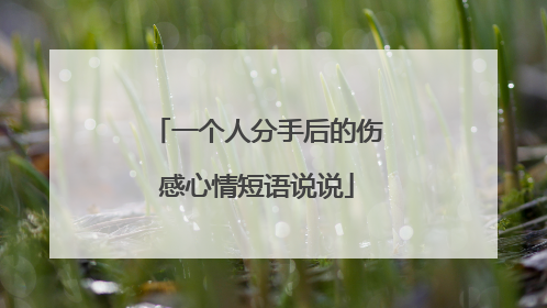 一个人分手后的伤感心情短语说说