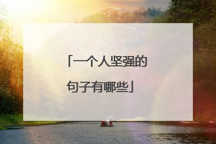 一个人坚强的句子有哪些