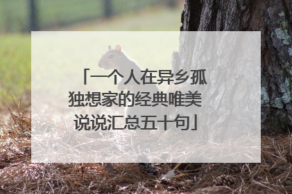 一个人在异乡孤独想家的经典唯美说说汇总五十句