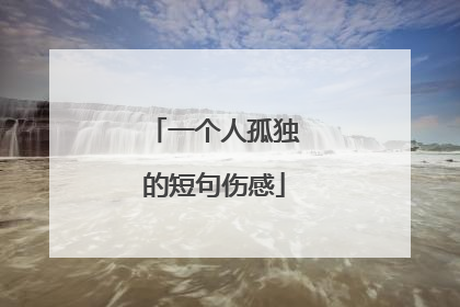 一个人孤独的短句伤感