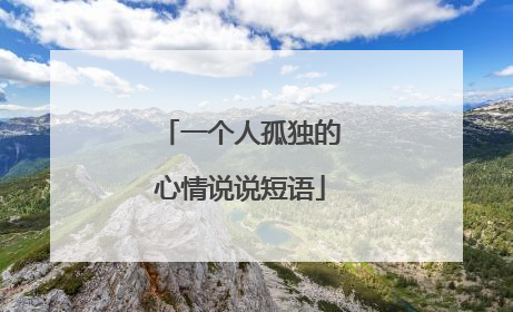 一个人孤独的心情说说短语