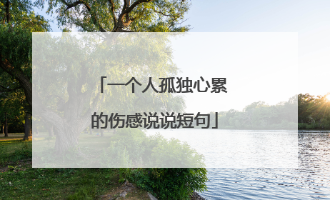一个人孤独心累的伤感说说短句