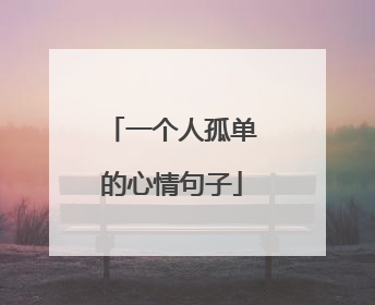 一个人孤单的心情句子