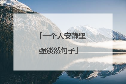 一个人安静坚强淡然句子