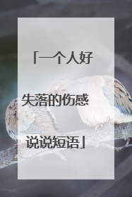 一个人好失落的伤感说说短语