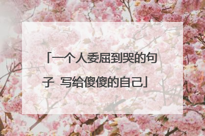 一个人委屈到哭的句子 写给傻傻的自己