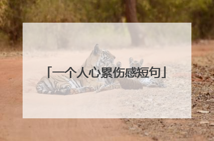 一个人心累伤感短句