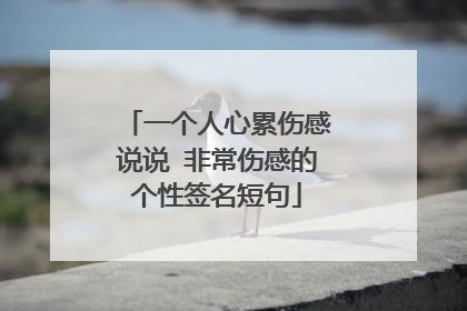 一个人心累伤感说说 非常伤感的个性签名短句