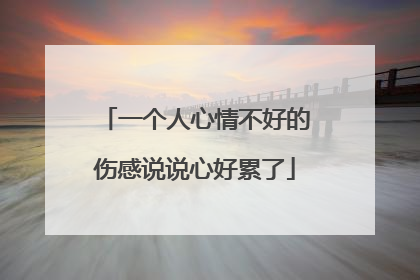 一个人心情不好的伤感说说心好累了