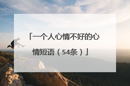 一个人心情不好的心情短语(54条)