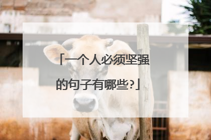 一个人必须坚强的句子有哪些?