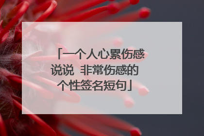 一个人心累伤感说说 非常伤感的个性签名短句