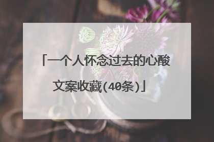 一个人怀念过去的心酸文案收藏(40条)
