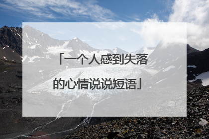 一个人感到失落的心情说说短语