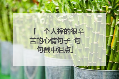 一个人撑的很辛苦的心情句子 句句戳中泪点