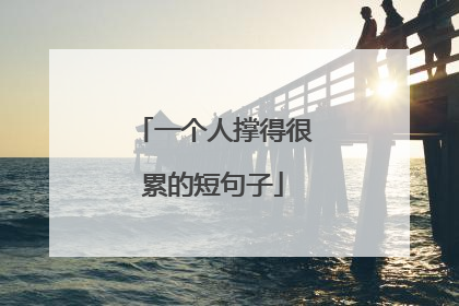 一个人撑得很累的短句子