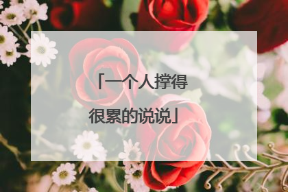 一个人撑得很累的说说