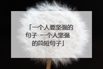 一个人要坚强的句子 一个人坚强的简短句子