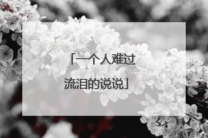 一个人难过流泪的说说