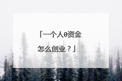 一个人0资金怎么创业?