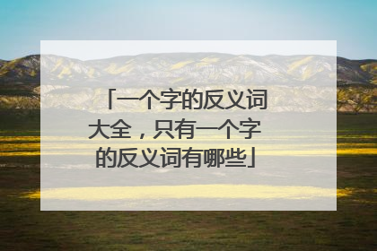 一个字的反义词大全,只有一个字的反义词有哪些