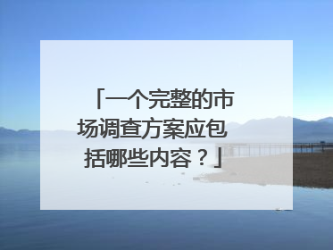一个完整的市场调查方案应包括哪些内容？