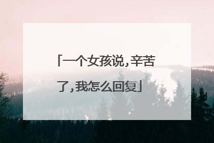 一个女孩说,辛苦了,我怎么回复