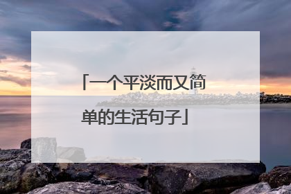 一个平淡而又简单的生活句子