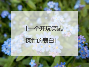 一个开玩笑试探性的表白