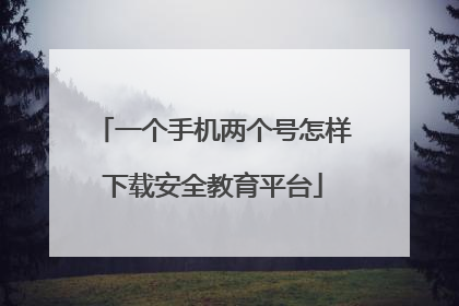 一个手机两个号怎样下载安全教育平台