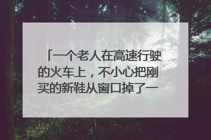 一个老人在高速行驶的火车上，不小心把刚买的新鞋从窗口掉了一只，周围的人倍感惋惜，不料老人立即把
