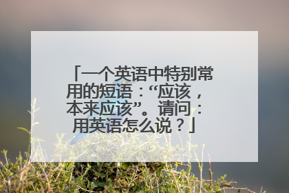 一个英语中特别常用的短语：“应该，本来应该”。请问：用英语怎么说？