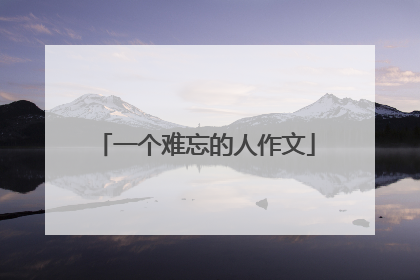 一个难忘的人作文