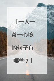 一人一茶一心境的句子有哪些？