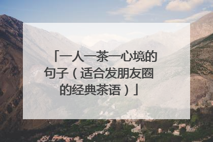 一人一茶一心境的句子（适合发朋友圈的经典茶语）