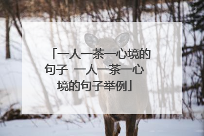 一人一茶一心境的句子 一人一茶一心境的句子举例