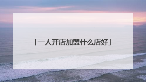 一人开店加盟什么店好