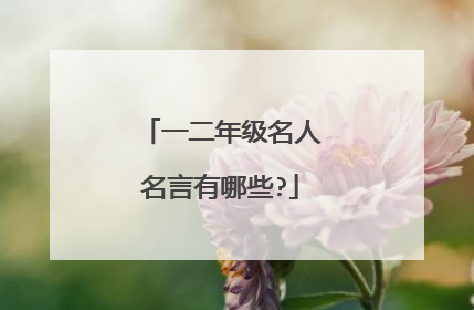 一二年级名人名言有哪些?