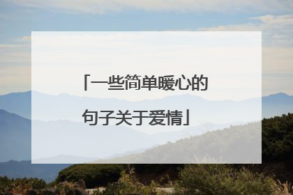 一些简单暖心的句子关于爱情