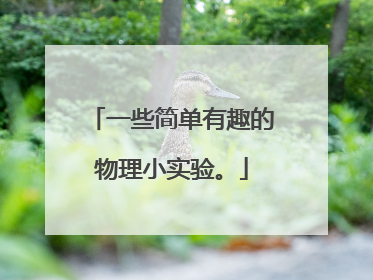 一些简单有趣的物理小实验。