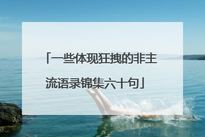 一些体现狂拽的非主流语录锦集六十句